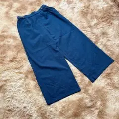 ✨grove✨ グローブ (L) ワイドパンツ ガウチョパンツ ブルー ゆったり
