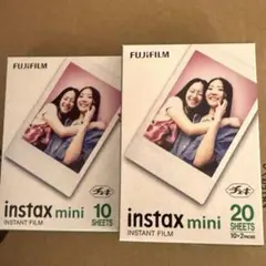 FUJIFILM instaxminiチェキフィルム20枚入、10枚入りセット