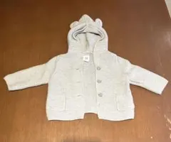 baby GAP くまさんフード付きカーディガン 3-6ヶ月 グレー
