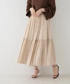 【Plage】フレアスカート　ベージュ　RA/CO Sheer スカートのサムネイル