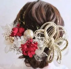 成人式 髪飾り 16点セット 赤白金 卒業式 前撮り