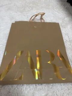 ZARA ゴールドショップ袋 大