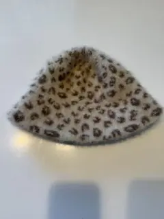 ヒョウ柄ファー風バケットハット