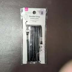 DAISO スマホショルダーストラップ レザー調 ブラック