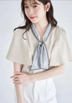 tocco closet ベネシャンプリントスカーフボウタイブラウス
