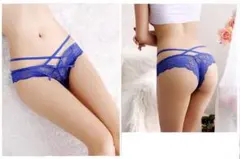 総レース ショーツ 透け セクシーランジェリー レース下着 ブルー 04