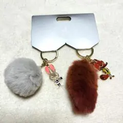 ディズニーストア ズートピア キーチェーン 2個セット