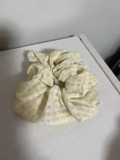 イエローシュシュ チェック柄