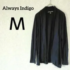 海外古着✨Always Indigo【Ｍ】ブラックカーディガン ボタンレス