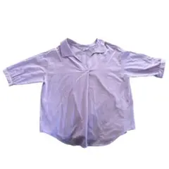 組曲 KUMIKYOKU パープル襟付き五分袖シャツ　サイズ2