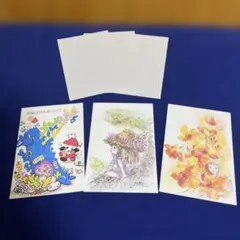 昭和レトロ　グリーティングカード3枚セット封筒付き