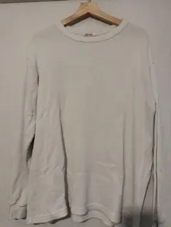 MORRIS & SONS ホワイト リブ編み 長袖Tシャツのサムネイル