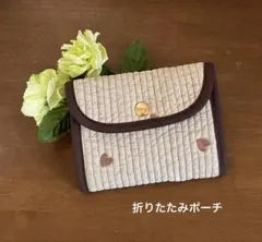 1824 ギンガムチェック ベージュ GPSケース キーケース ハンドメイド