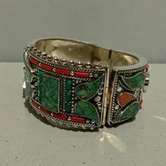 ターコイズ ハンドメイド シルバー インディアン バングル - メルカリ