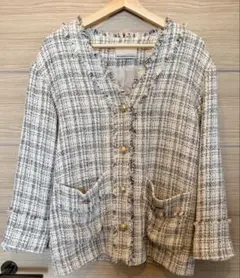 ガリャルダガランテ　ツイードノーカラージャケット