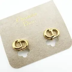 2942-5 極美品✨Dior　イヤリング　CD ロゴ　希少　刻印
