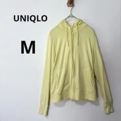 美品 UNIQLO M イエロー フルジップパーカー　指穴付き　薄手　春夏のサムネイル