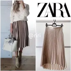 ZARA プリーツスカート XS ゴールドのサムネイル