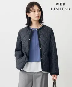 美品 ドレステリア 金ボタン ノーカラー ライトダウンジャケット 36 