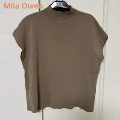 Mila Owen ハイネック ノースリーブ ニット ブラウン
