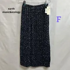 7n78 アースミュージックアンドエコロジー フラワー プリーツ ロングスカート
