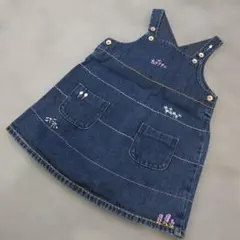 k1033 BABY GAP デニム ジャンバースカート 花刺繍