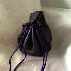 本革製　コインケース　巾着袋