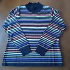 RA PASTEL ストライプ ハイネックセーター M～L