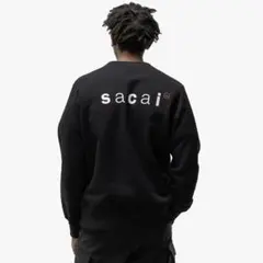 トップス wtaps SACAI Flock Print Hoodie BLACK XXL WTAPS（ダブルタップス） x sacai サカイ FLOCK PRINT HOODIE/HOODY