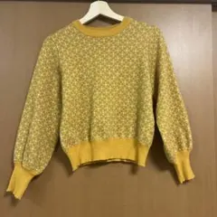 grove グローブ　ダイヤモンド柄　セーター　M マスタード