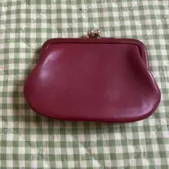 COACH バーガンディ レザー がま口コインケース