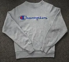 ✨Champion リバースウィーブ 刺繍 クルーネック スウェット✨古着