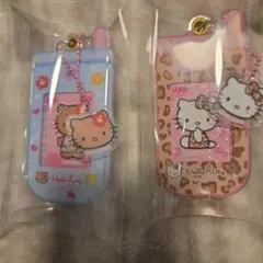 日焼けキティハローキティ スライドガラケーキーホルダー　２個セット