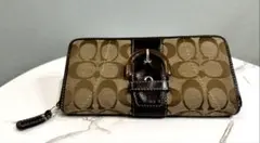 Coach コーチ　長財布　ラウンドファスナーシグネチャー　キャンバス　ソーホー