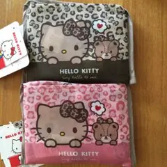 しまむら　ヒョウ柄　日焼けキティちゃん　エコバッグ2点セット　ピンク＆ブラウン