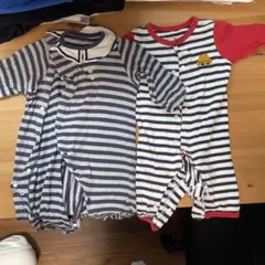 ロンパース・カバーオールセット（ストライプ）