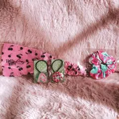 希少レア　ハローキティ　ヘアゴム　シュシュ　ターバン　平成レトロ　サンリオ