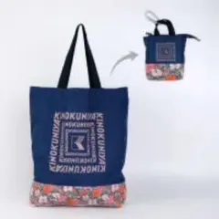 LIBERTY FABRICS 紀ノ国屋　リバティプリント　エコバッグ　ネイビー