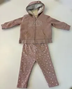 GAP フード付きピンク星柄セットアップ 12-18m