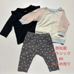 西松屋 長袖 若干 レギンス パンツ 70 女の子 トレーナー 長袖シャツ