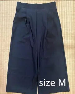 レディース ストライプ柄 ガウチョパンツ ワイドパンツ Mサイズ