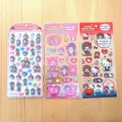 3枚セッ！　モンチッチ　コットンパフィ　クリアキャンディ　キティ