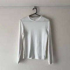 UNIQLO ソフトリブクルーネックT/長袖 M ホワイト