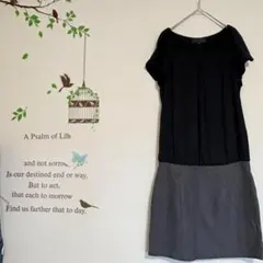 アンタイトル /切り替えワンピース 毛100% バイカラー サイズ2