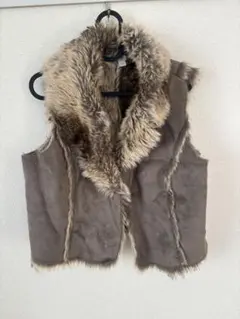 スウェード　ファー　ベスト　美品