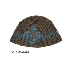 No.10 十字架　クラッシャーハット ビーニー　手編み