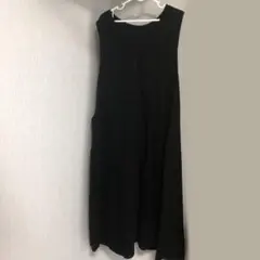 ショコラフィネローブ(F)Vネックノースリーブロングワンピース　黒