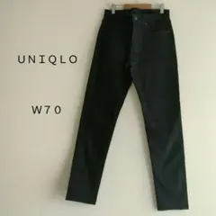 UNIQLO　ブラックデニム　28 テーパード　ストレッチ　スキニー　メンズ
