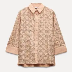 ZARA　ZW.COLLECTION ビーズエンブロダリーシャツ