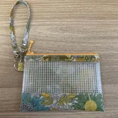 ストラップ付ミニポーチ ハンドメイド リバティ スモールスザンナ イエロー